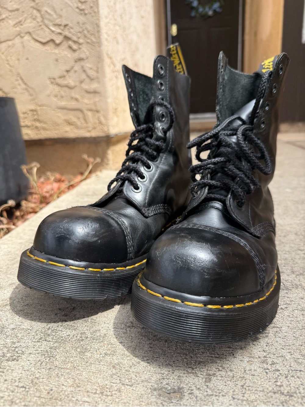 Rare Dr. Martens Made in England Steel toe Cap Black